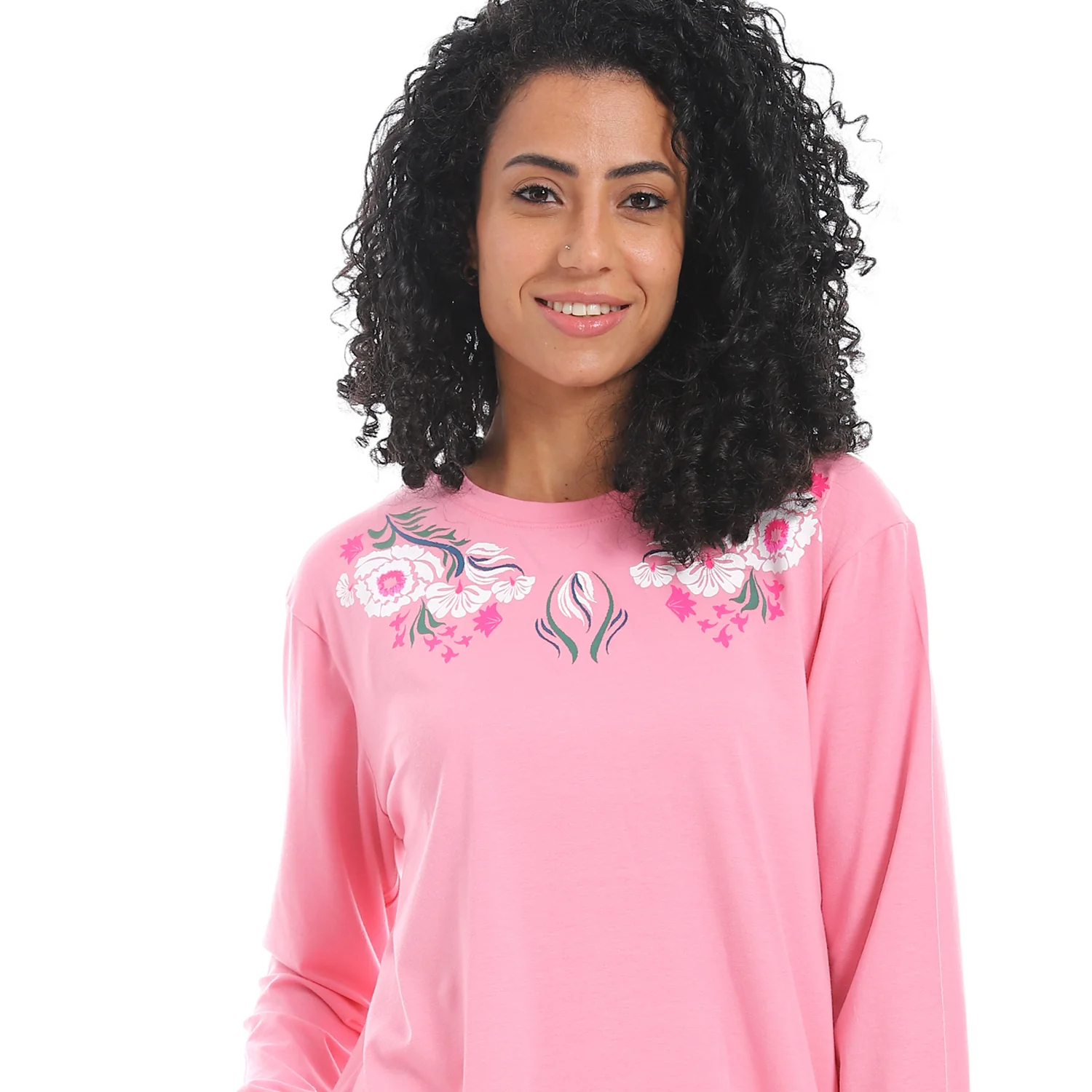 Women's Summer Pajama - Floral Pants - Rose - Image 3