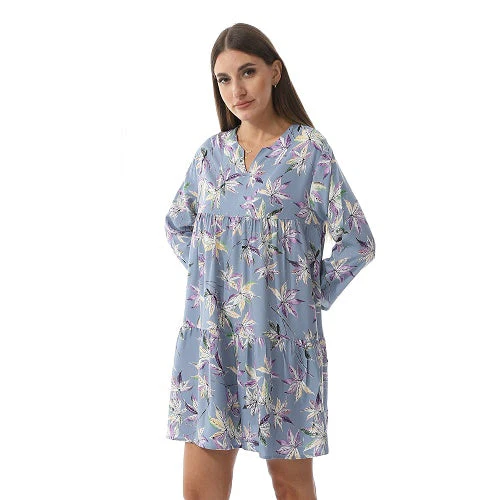 Womens Viscose Nightgowns - Soft, Lightweight, And Comfortable Sleepwear - Blue - Image 2
