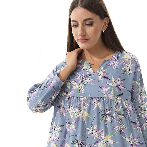 Womens Viscose Nightgowns - Soft, Lightweight, And Comfortable Sleepwear - Blue - Image 3